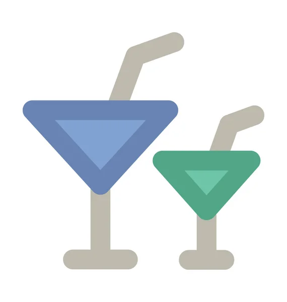 Cocktail Drink Bold Vector Icon — Stock Vector