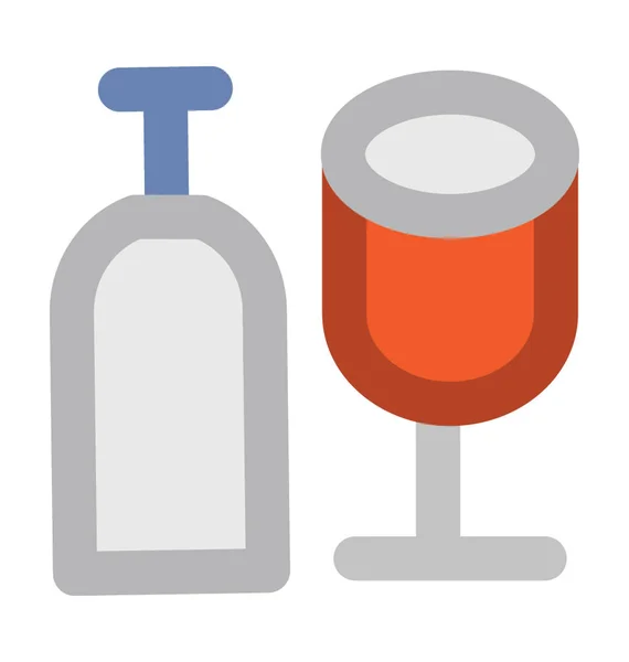 Wine Glass Bold Vector Icon — Stock Vector