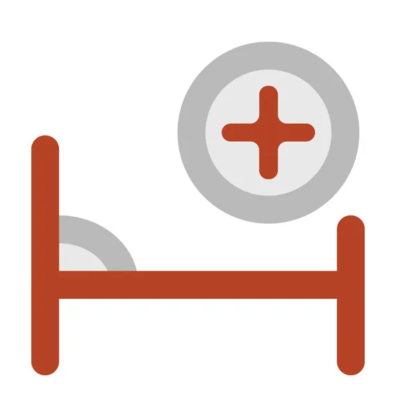 Hasta Yatağının Tema Kalın Vektör Simgesi — Stok Vektör