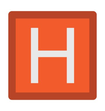 Hotel Sign kalın vektör simgesi