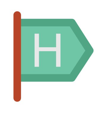 Hotel Sign kalın vektör simgesi