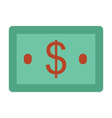 Doları Not kalın vektör simgesi