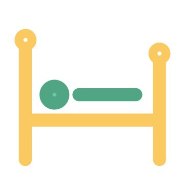 Yatak odası kalın vektör simgesi