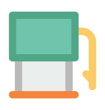 Akaryakıt istasyonu kalın vektör simgesi