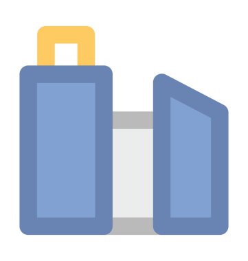 Fabrika Binası kalın vektör simgesi