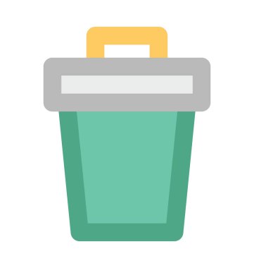 Çöp Kovası kalın vektör simgesi