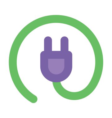 Güç Tak kalın vektör simgesi