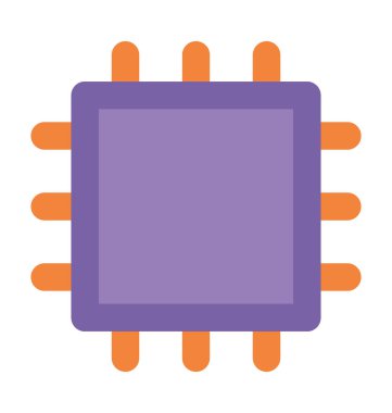 CPU işlemci kalın vektör simgesi