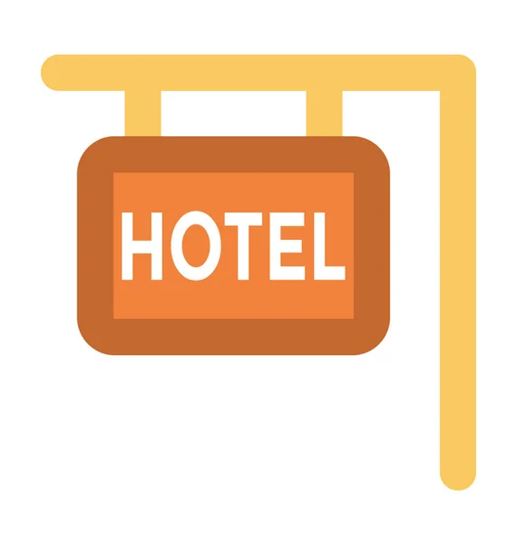 Hotelschild Fettes Vektor Symbol — Stockvektor