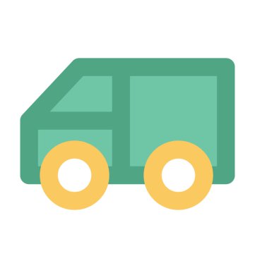 Nakliye Van kalın vektör simgesi