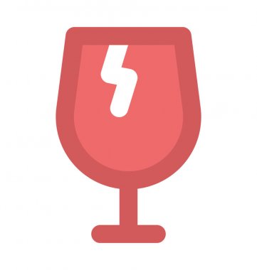 Kırılgan işareti kalın vektör simgesi