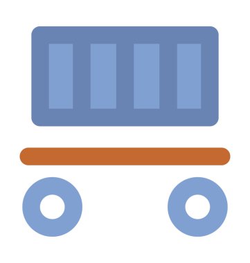 Kargo tren kalın vektör simgesi