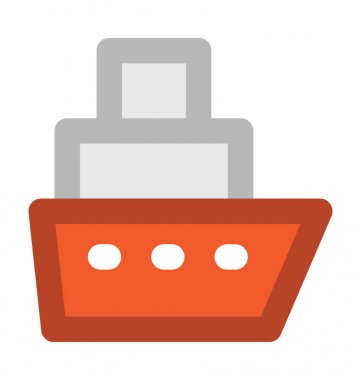 Kargo gemisi kalın vektör simgesi