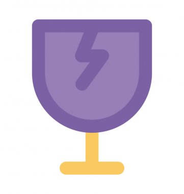 Kırılgan işareti kalın vektör simgesi