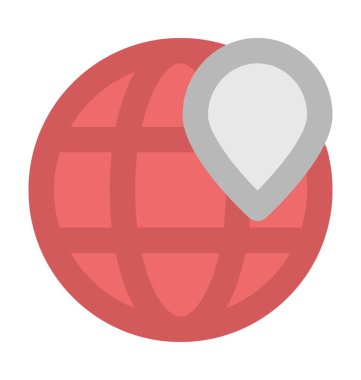 Küresel konum kalın vektör simgesi