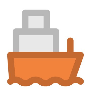 Kargo gemisi kalın vektör simgesi