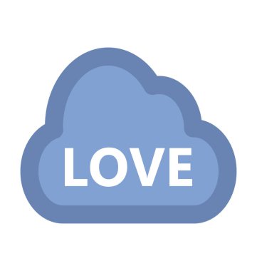 Aşk bulut kalın vektör simgesi