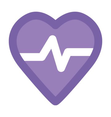 Kalp atışı kalın vektör simgesi