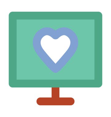 Online aşk kalın vektör simgesi