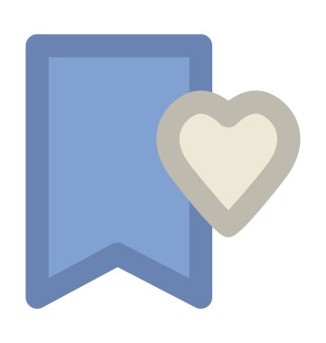 Kalp şerit düz vektör simgesi