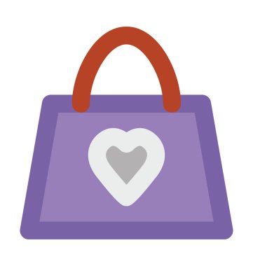 Bayanlar çanta düz vektör simgesi