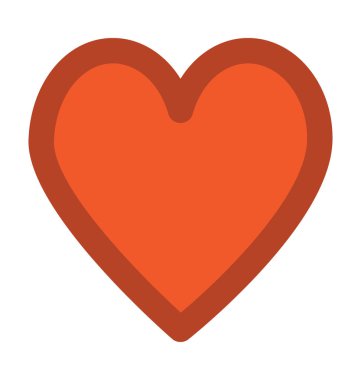 aşk kalp düz vektör simgesi