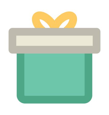 Hediye düz vektör simgesi