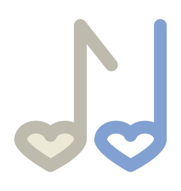Aşk müzik düz vektör simgesi