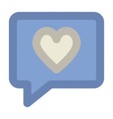 Aşk sohbet düz vektör simgesi