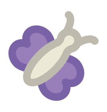 Kalp kanatlar kelebek düz vektör simgesi