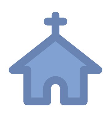 kilise düz vektör simgesi