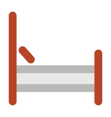 Hasta yatağı kalın vektör simgesi