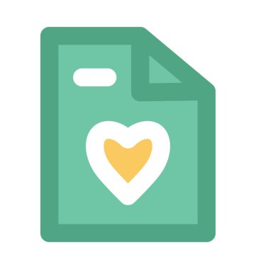 Kalp rapor kalın vektör simgesi