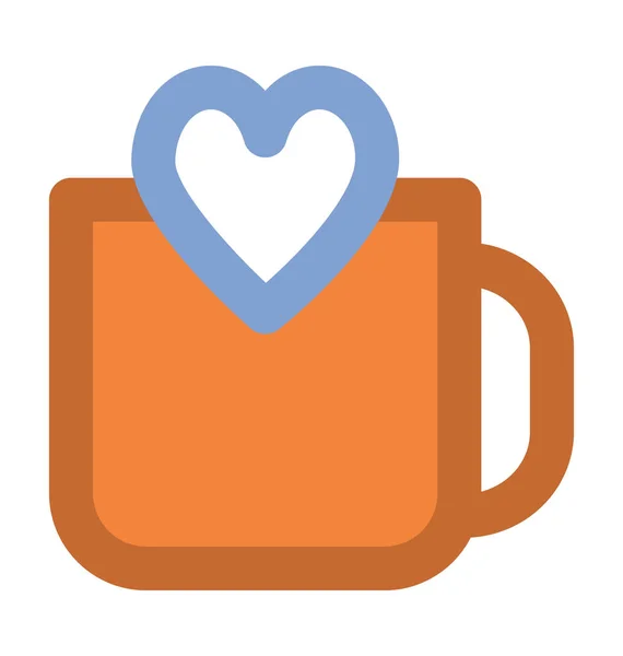 Coffee Mug Flat Vector Icon — Stock Vector