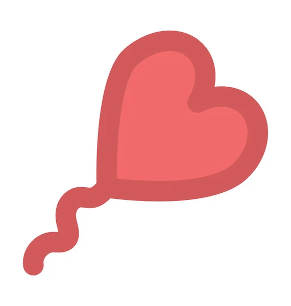 Heart Balloon Flat Vector Icon — Stock Vector