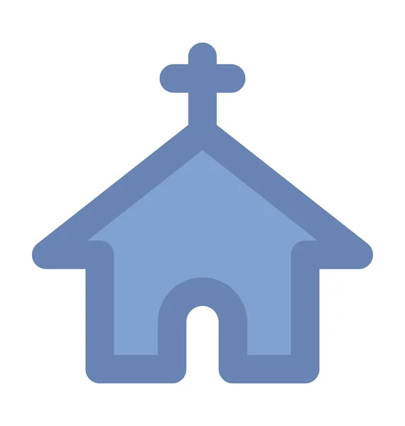 Church Flat Vector Icon — Stock Vector