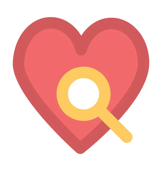 Buscando Ícono Vector Plano Amor — Vector de stock