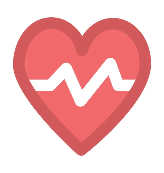 Battito Cardiaco Piatto Icona Vettoriale — Vettoriale Stock