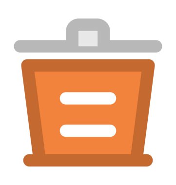 Çöp Kovası kalın vektör simgesi