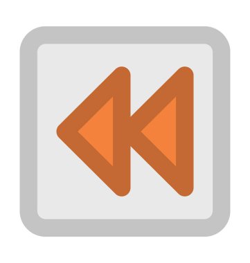 Rewind düğme düz vektör simgesi