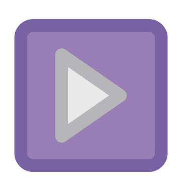 Video oynatıcı düz vektör simgesi