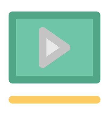 Video oynatıcı düz vektör simgesi