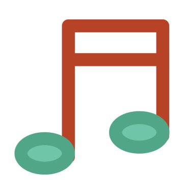 müzik notası düz vektör simgesi