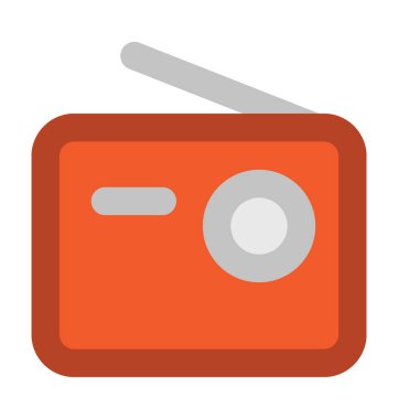  Radyo düz vektör Icon Set
