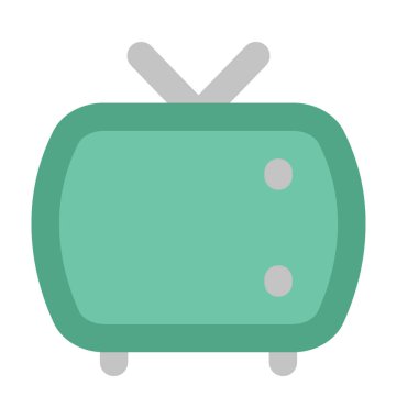 Vintage Tv kalın vektör simgesi