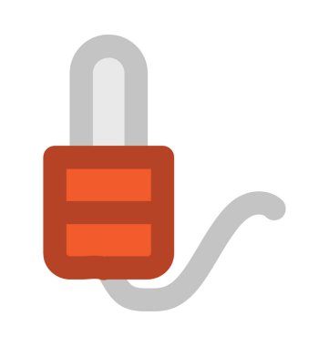 Jack kablo düz vektör simgesi