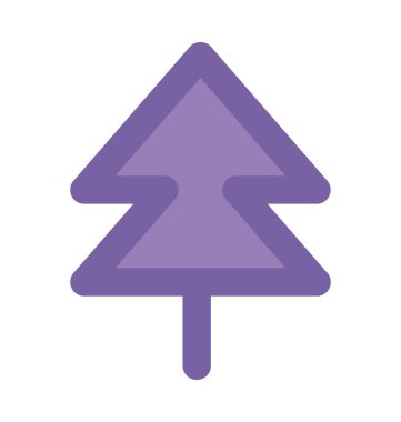 Köknar ağacı düz vektör simgesi