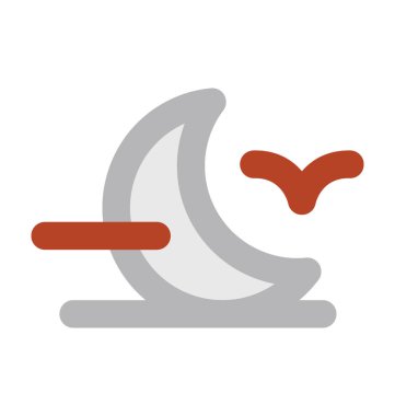 Hilal düz vektör simgesi