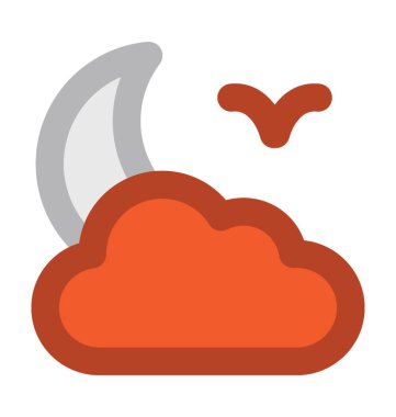 Gece ay düz vektör simgesi