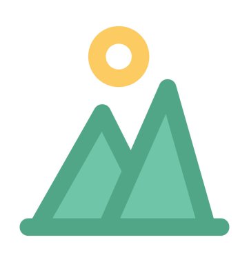 Manzara düz vektör simgesi